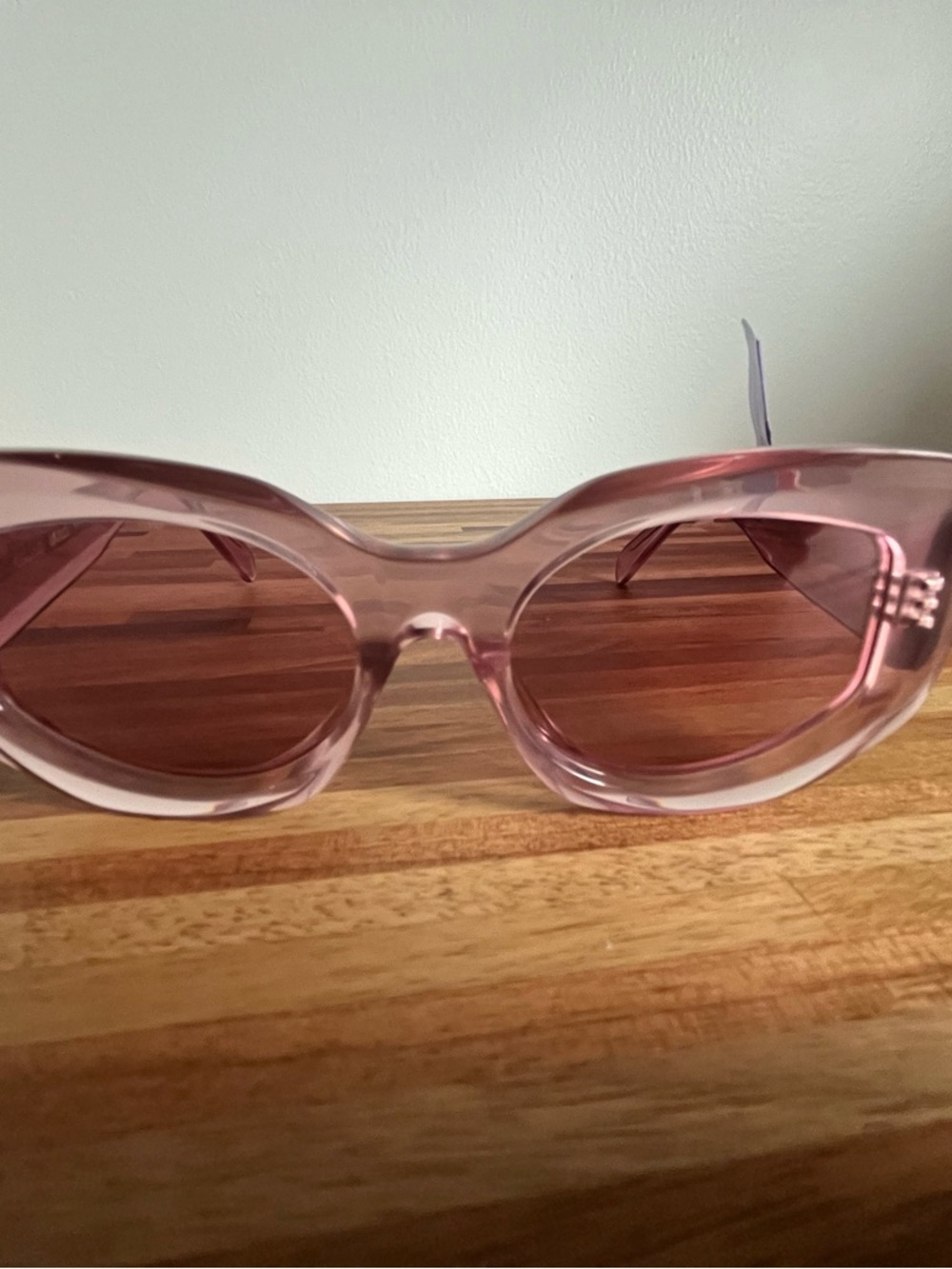 NWT Celine Translucent Pink 3 dot Cateye Sunglasses with case and box - Picture 8 of 13